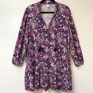 Crown & Ivy Petit Medium Floral Print Cottage Core Tiered Dress with Pockets‎
